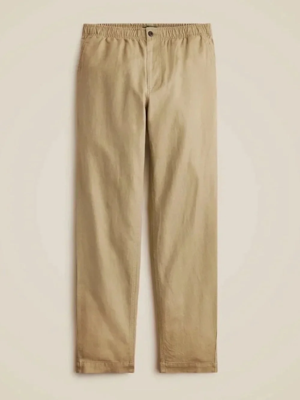 NWT J.Crew Men's Pier Pant in Cotton-linen Blend Canvas Khaki